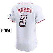 Ke'Bryan Hayes Men's Cincinnati Reds White Elite 2025 Speedway Classic Alternate Jersey