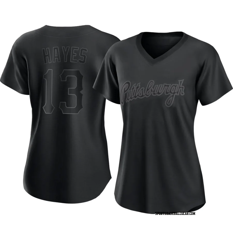 Ke'Bryan Hayes Women's Pittsburgh Pirates Black Authentic Pitch Fashion Jersey