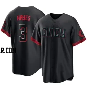Ke'Bryan Hayes Youth Cincinnati Reds Black Replica 2023 City Connect Jersey