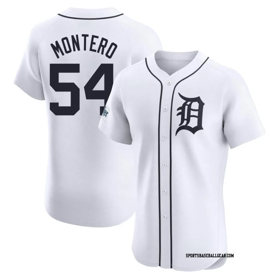 Keider Montero Men's Detroit Tigers White Elite Home Patch Jersey