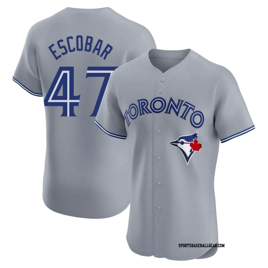 Kelvim Escobar Men's Toronto Blue Jays Gray Elite Road Jersey