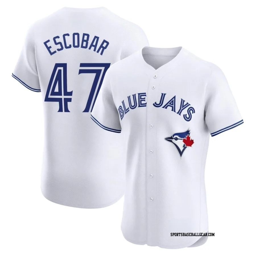 Kelvim Escobar Men's Toronto Blue Jays White Elite Home Jersey