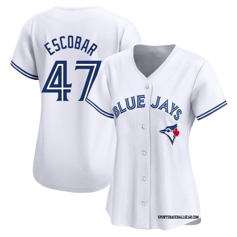 Kelvim Escobar Women's Toronto Blue Jays White Limited Home Jersey