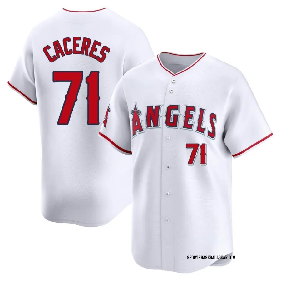 Kelvin Caceres Men's Los Angeles Angels White Limited Home Jersey
