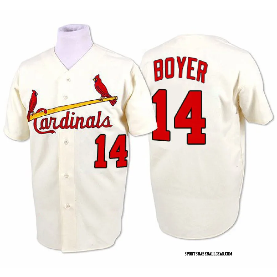 Ken Boyer Men's St. Louis Cardinals Cream Authentic 1964 Throwback Jersey
