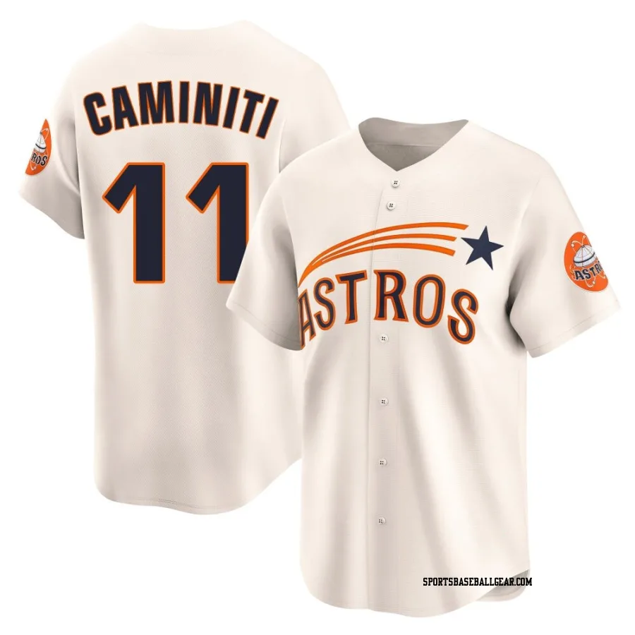 Ken Caminiti Youth Houston Astros Cream Limited Throwback Cooperstown Collection Jersey