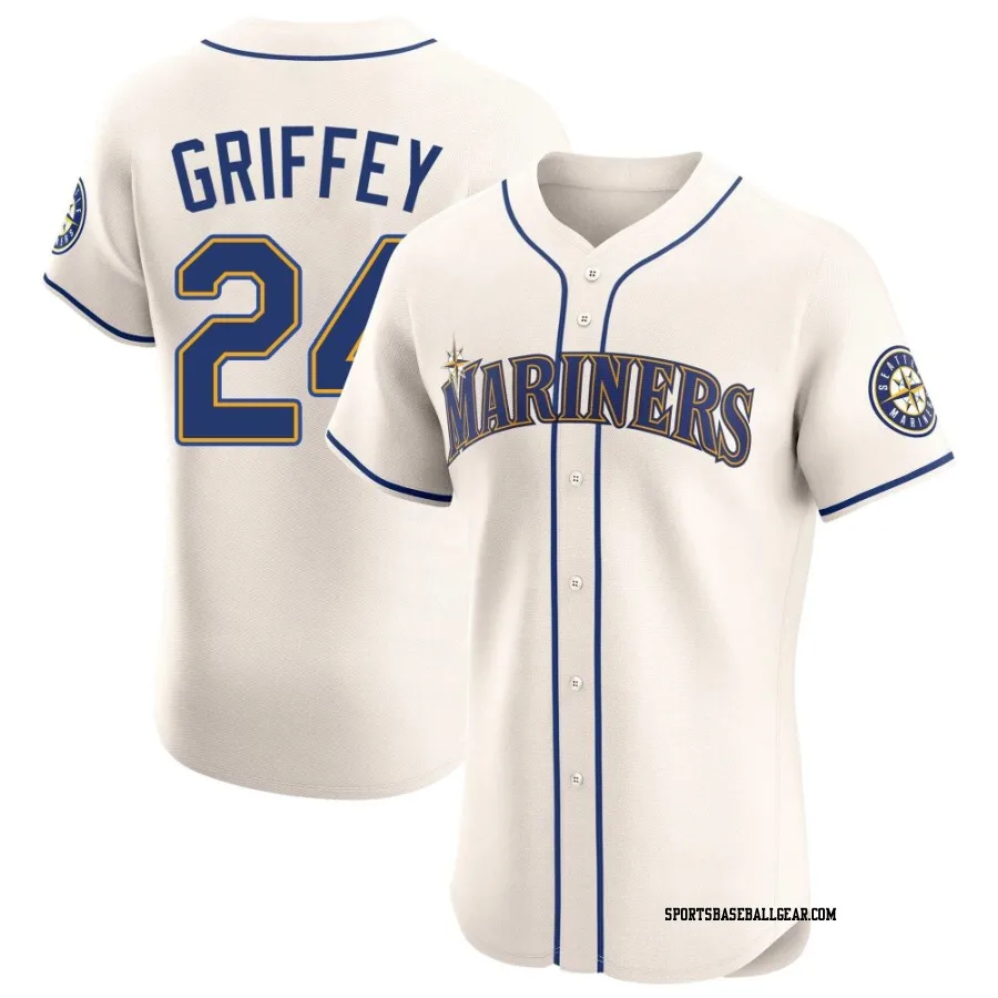 Ken Griffey Men's Seattle Mariners Cream Elite Alternate Jersey