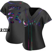 Ken Griffey Women's Seattle Mariners Black Holographic Replica Alternate Jersey
