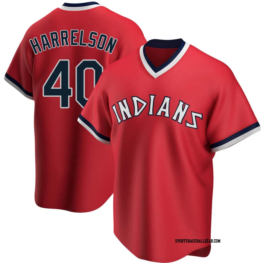Ken Harrelson Youth Cleveland Guardians Red Replica Road Cooperstown Collection Jersey