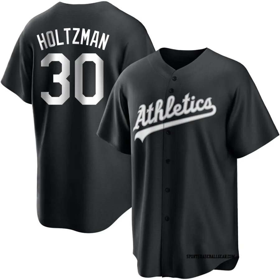 Ken Holtzman Men's Oakland Athletics Black/White Replica Jersey