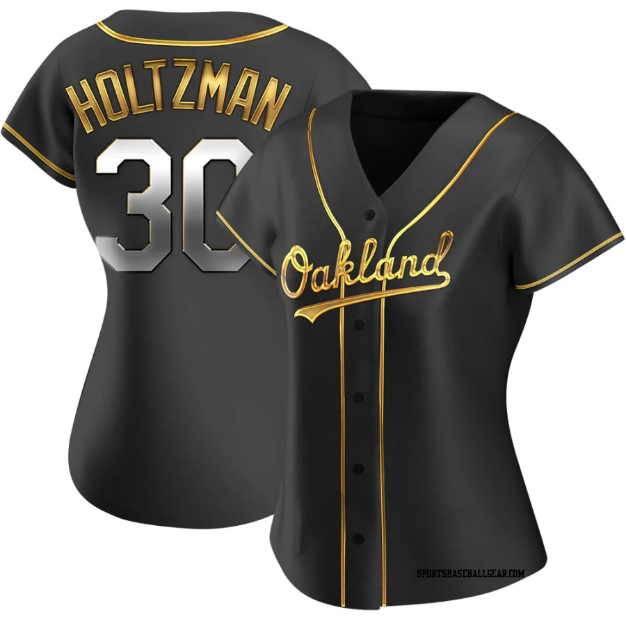 Ken Holtzman Women's Oakland Athletics Black Golden Replica Alternate Jersey