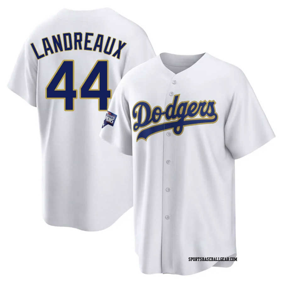 Ken Landreaux Youth Los Angeles Dodgers White/Gold Replica 2021 Gold Program Player Jersey