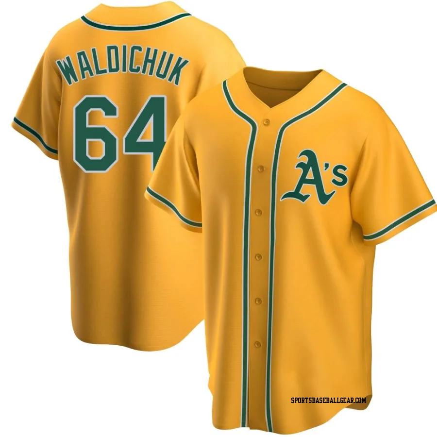 Ken Waldichuk Men's Oakland Athletics Gold Replica Alternate Jersey