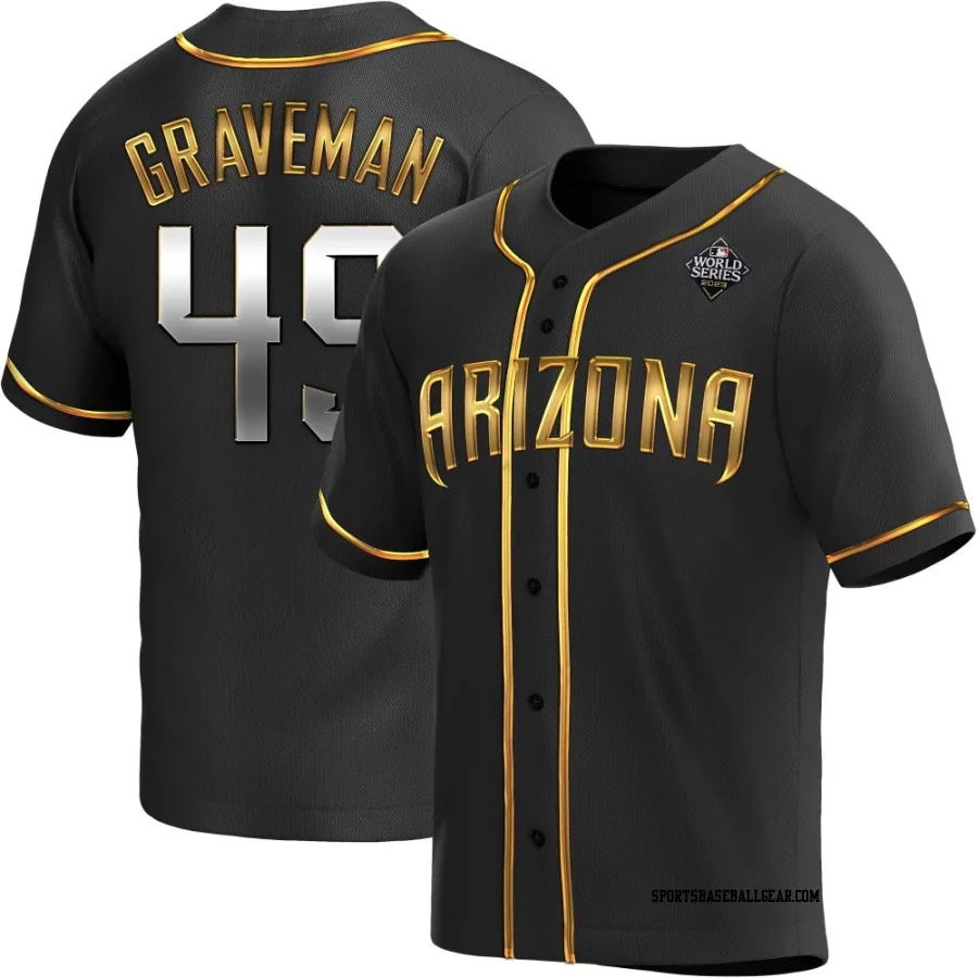 Kendall Graveman Men's Arizona Diamondbacks Black Golden Replica Alternate 2023 World Series Jersey