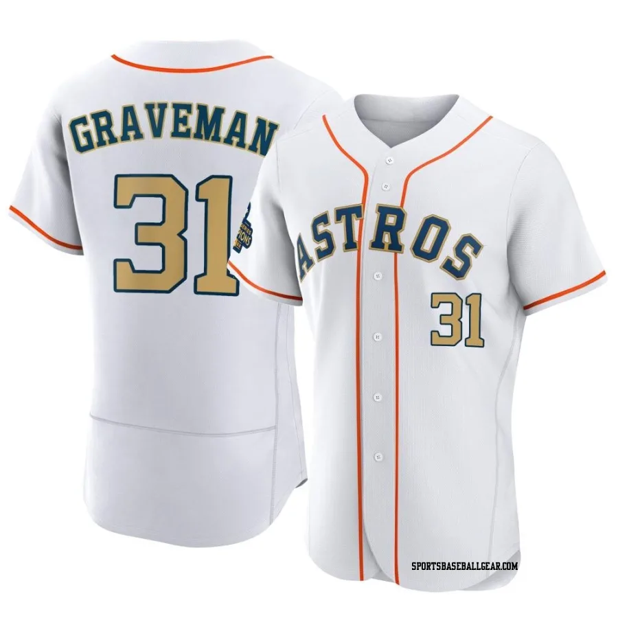 Kendall Graveman Men's Houston Astros Gold Authentic White 2023 Collection Jersey