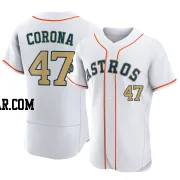 Kenedy Corona Men's Houston Astros Gold Authentic White 2023 Collection Jersey