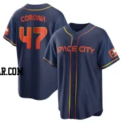 Kenedy Corona Men's Houston Astros Navy Replica 2022 City Connect Jersey