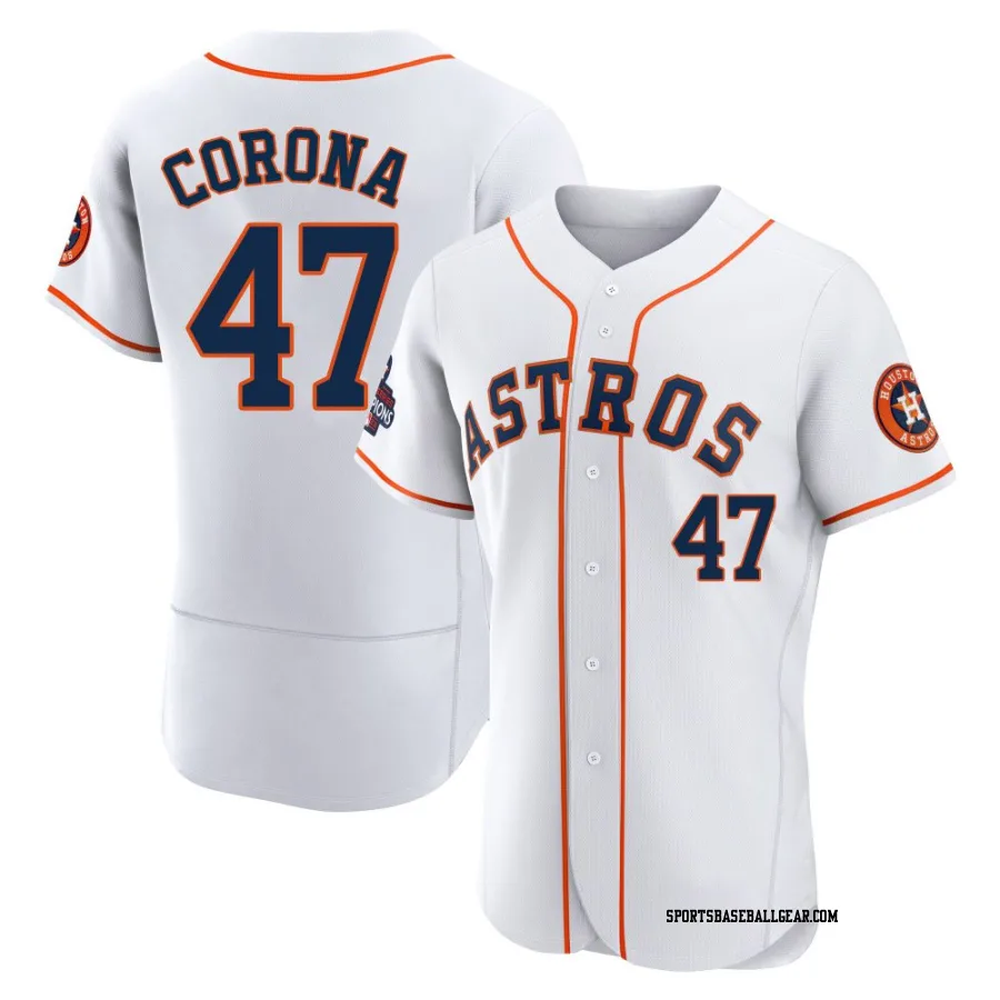 Kenedy Corona Men's Houston Astros White Authentic 2022 World Series Champions Home Jersey