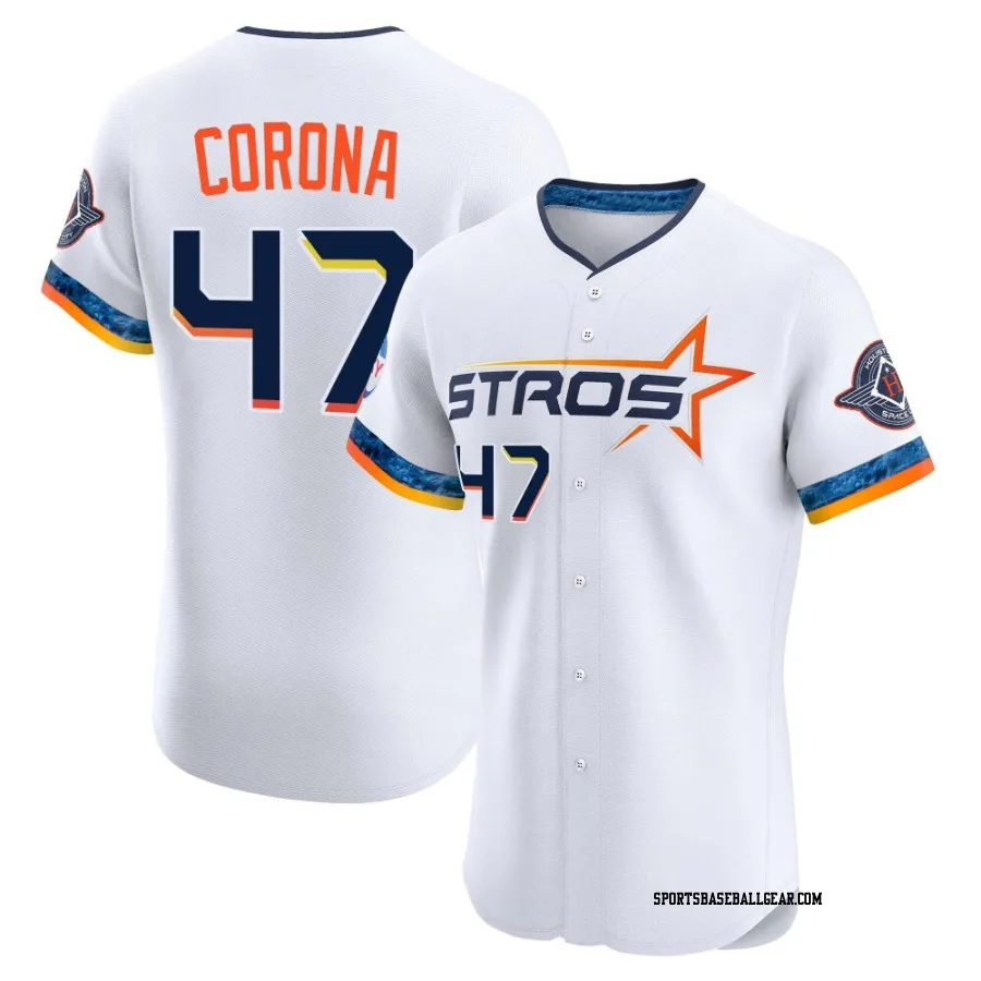 Kenedy Corona Men's Houston Astros White Elite 2025 City Connect Jersey
