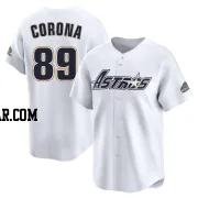 Kenedy Corona Men's Houston Astros White Limited Throwback Cooperstown Collection Jersey