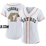Kenedy Corona Women's Houston Astros Gold Replica White 2023 Collection Jersey