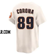 Kenedy Corona Youth Houston Astros Cream Limited Throwback Cooperstown Collection Jersey