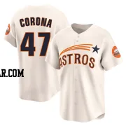 Kenedy Corona Youth Houston Astros Cream Limited Throwback Cooperstown Collection Jersey