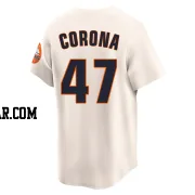 Kenedy Corona Youth Houston Astros Cream Limited Throwback Cooperstown Collection Jersey