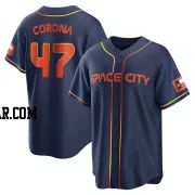 Kenedy Corona Youth Houston Astros Navy Replica 2022 City Connect Jersey