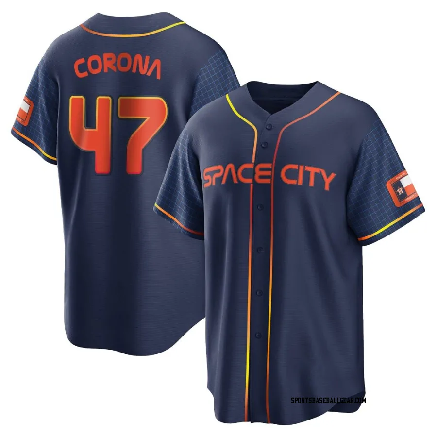 Kenedy Corona Youth Houston Astros Navy Replica 2022 City Connect Jersey