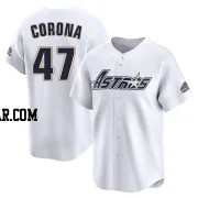 Kenedy Corona Youth Houston Astros White Limited Throwback Cooperstown Collection Jersey