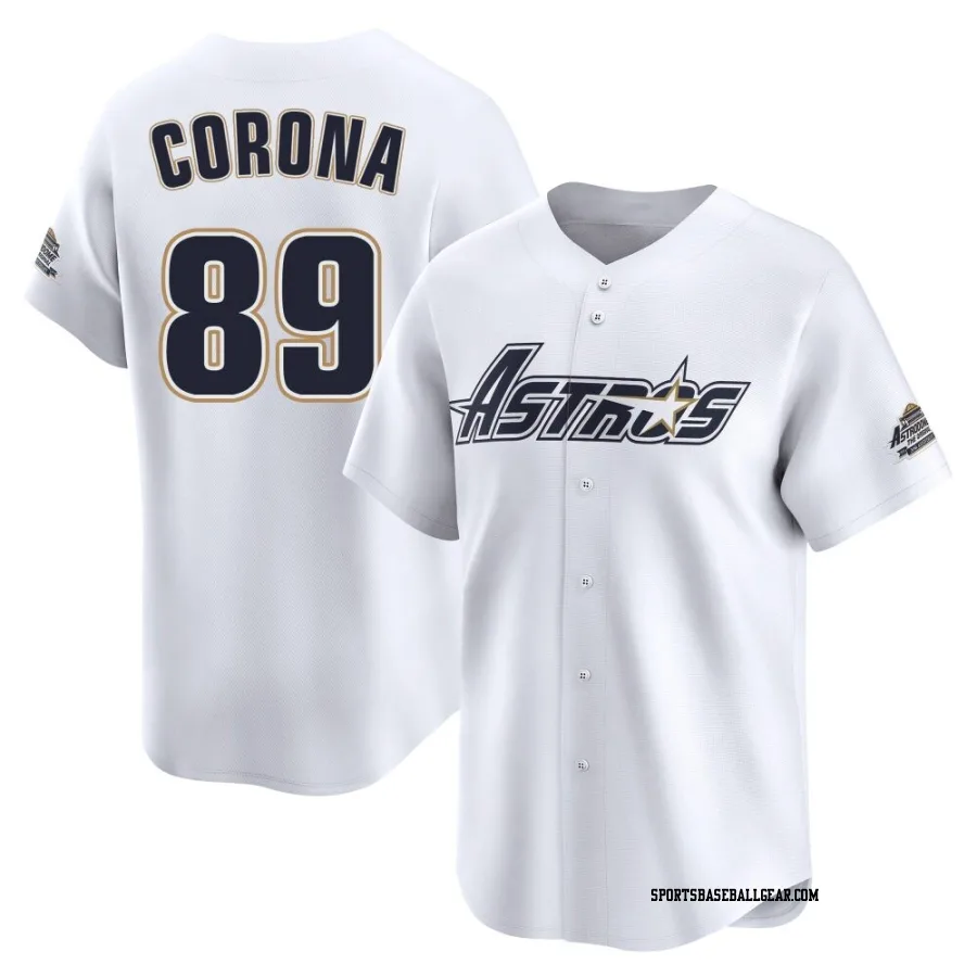 Kenedy Corona Youth Houston Astros White Limited Throwback Cooperstown Collection Jersey