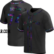 Kenley Jansen Youth Los Angeles Angels Black Holographic Replica Alternate Jersey