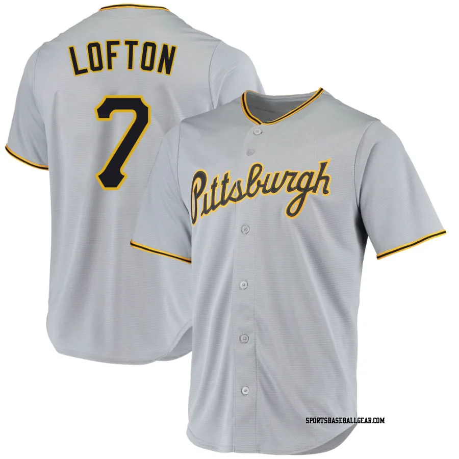 Kenny Lofton Men's Pittsburgh Pirates Gray Replica Road Jersey