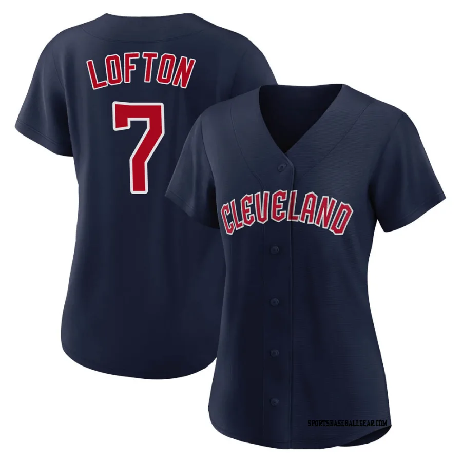 Kenny Lofton Women's Cleveland Guardians Navy Authentic Alternate Jersey
