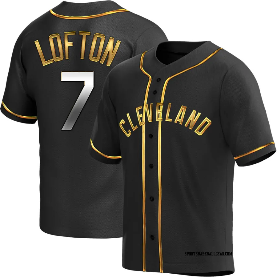 Kenny Lofton Youth Cleveland Guardians Black Golden Replica Alternate Jersey