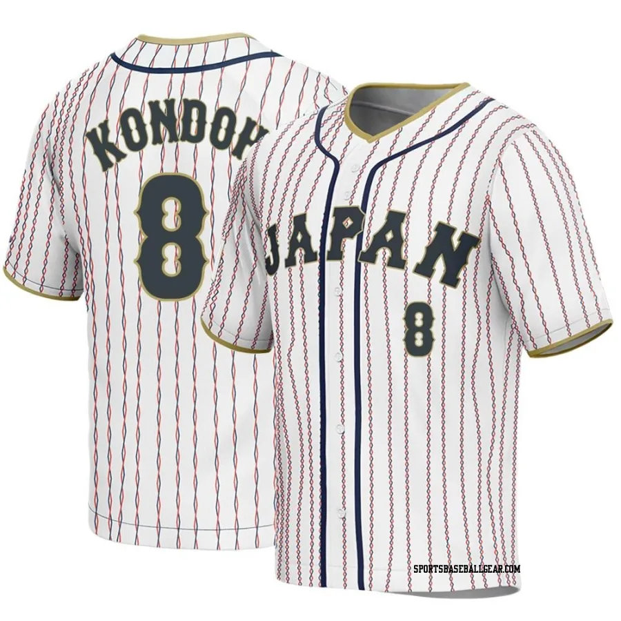 Kensuke Kondoh Youth Japan Baseball White Replica 2023 World Baseball Classic Jersey