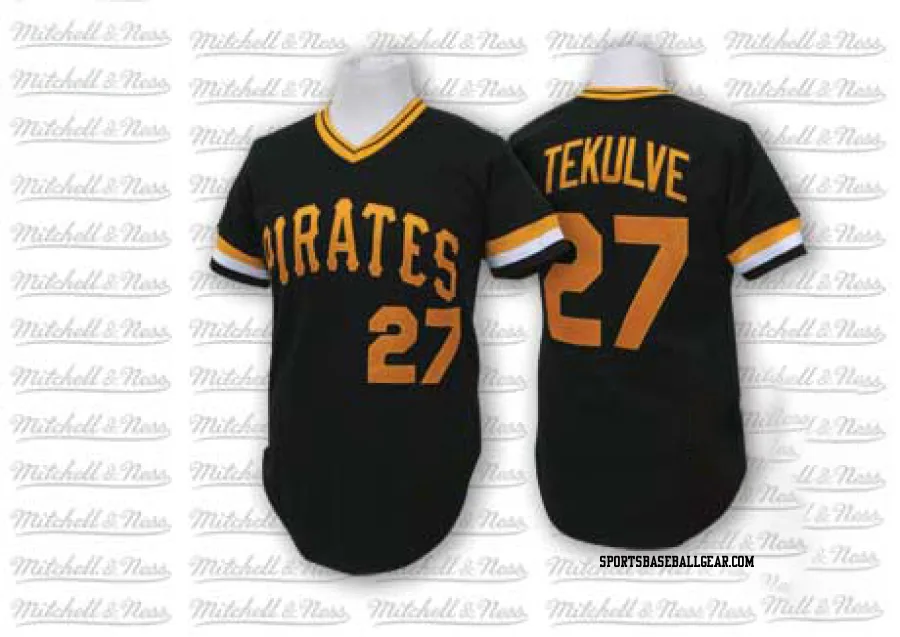Kent Tekulve Men's Pittsburgh Pirates Black Authentic Throwback Jersey