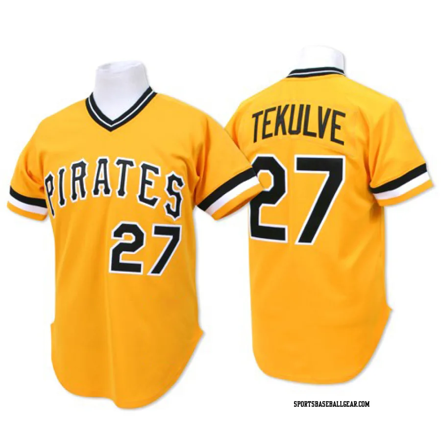 Kent Tekulve Men's Pittsburgh Pirates Gold Authentic Throwback Jersey