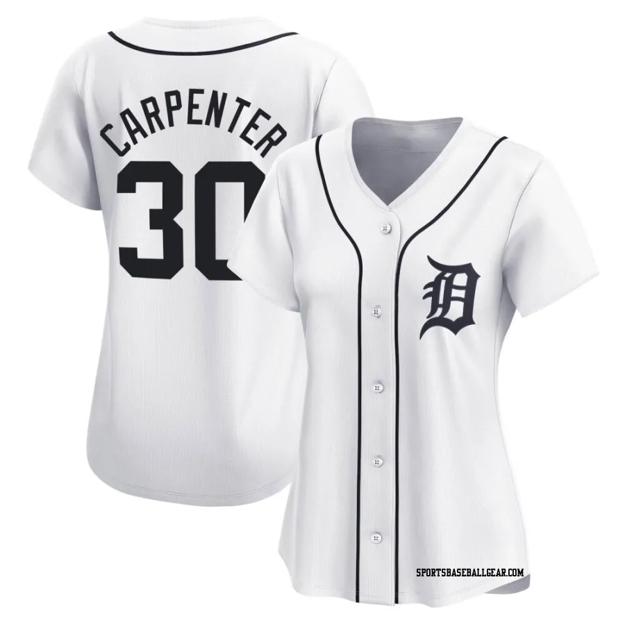 Kerry Carpenter Women's Detroit Tigers White Limited Home Jersey