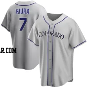 Keston Hiura Men's Colorado Rockies Gray Replica Road Jersey