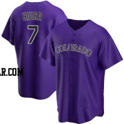 Keston Hiura Men's Colorado Rockies Purple Replica Alternate Jersey