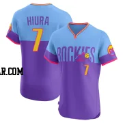 Keston Hiura Men's Colorado Rockies Purple/Light Elite Blue 2025 City Connect Jersey