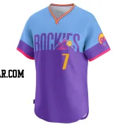 Keston Hiura Men's Colorado Rockies Purple/Light Limited Blue 2025 City Connect Jersey
