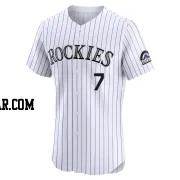 Keston Hiura Men's Colorado Rockies White Elite Home Jersey