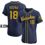 Keston Hiura Men's Milwaukee Brewers Navy Elite Alternate Jersey