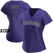 Keston Hiura Women's Colorado Rockies Purple Authentic Alternate Jersey