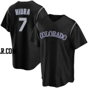 Keston Hiura Youth Colorado Rockies Black Replica Alternate Jersey