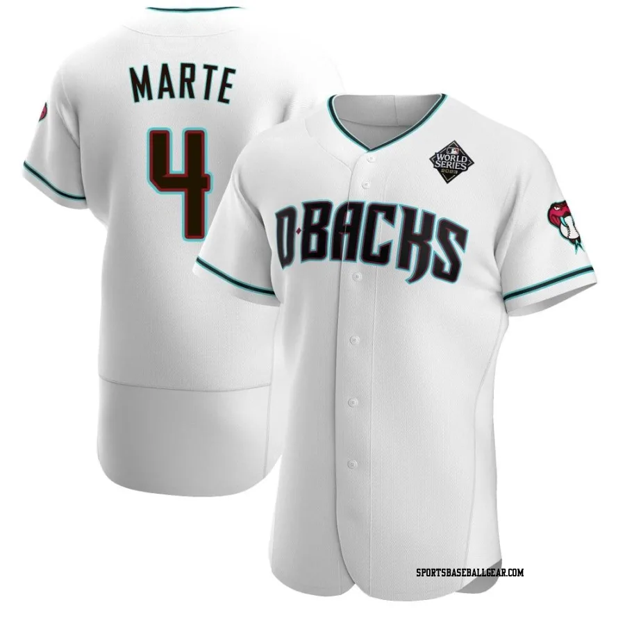 Ketel Marte Men's Arizona Diamondbacks White Authentic Teal Alternate 2023 World Series Jersey
