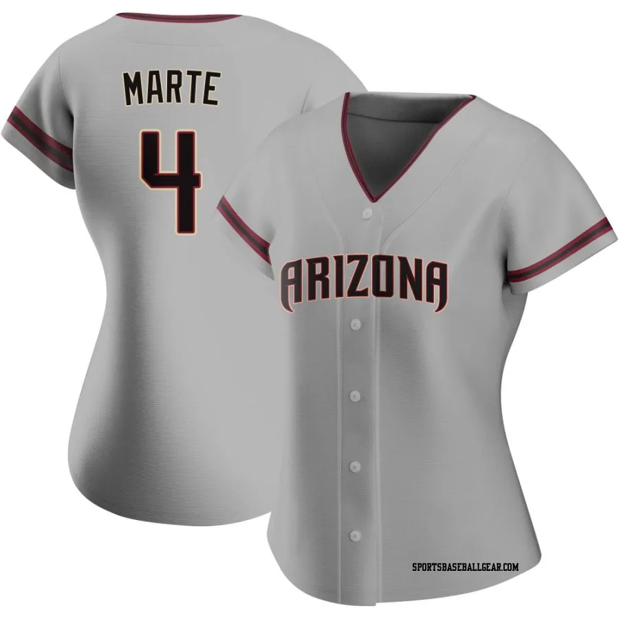 Ketel Marte Women's Arizona Diamondbacks Gray Replica Road Jersey